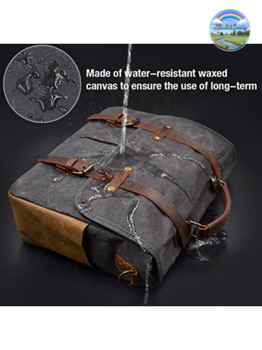 Vintage Leather Messenger Bag for Men 15.6 inch Laptop Case